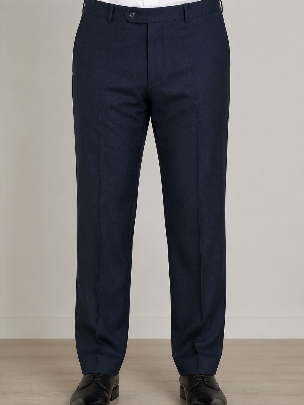 Luca Rossi Italia Navy Wool Blend Tailored Dress Pants